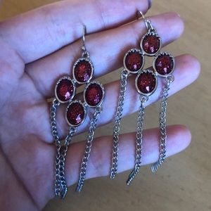 Red Dangle Earrings